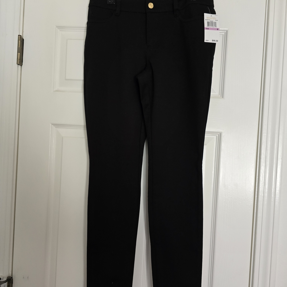 Michael Kors Zippered Button Closure Straight Leg Stretch Slacks Sz. (6) 30"x29"